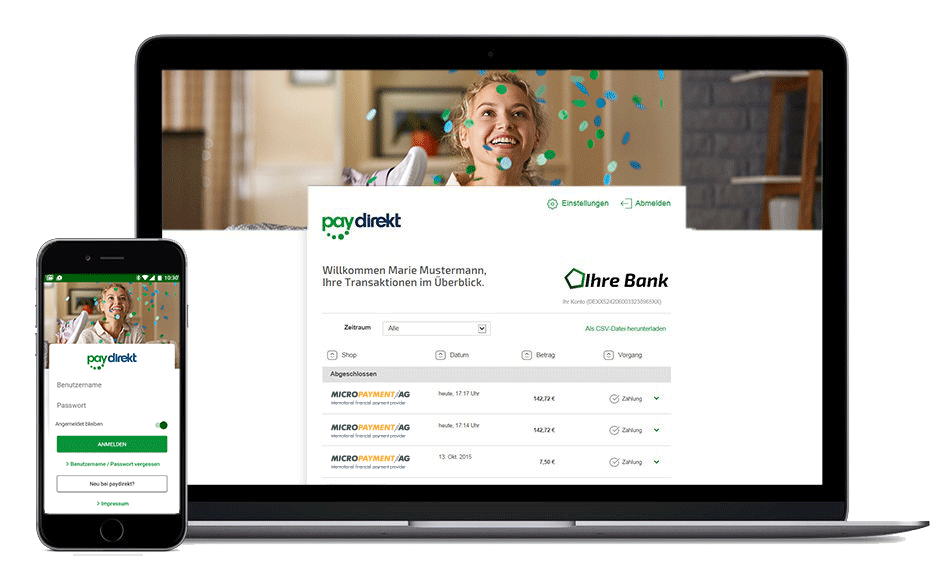 Secure online payment with paydirekt Micropayment